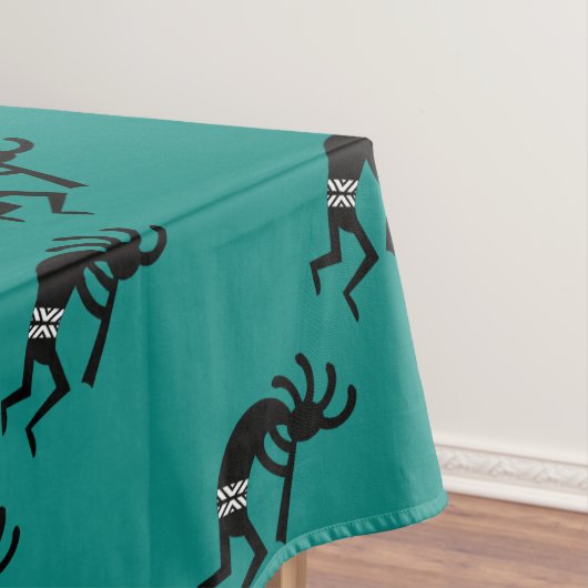 Kokopelli zuidwest Blauwgroen en zwart tafelkleed (Voorbeeld)
