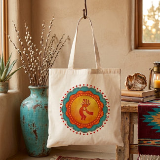 Kokopelli zuidwest geïnspireerd tote bag