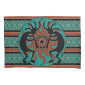 Kokopelli zuidwest ontwerp turquoise kussensloop (Voorkant)