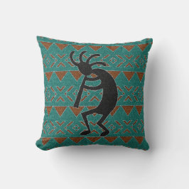 Kokopelli zuidwest turquoise decoratief kussen