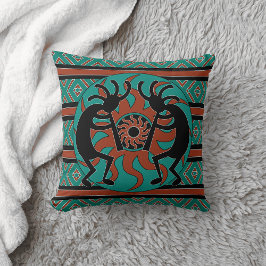 Kokopelli zuidwest turquoise decoratief kussen