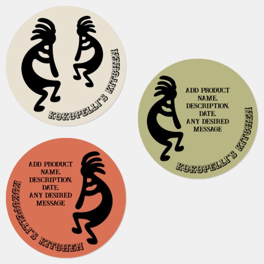 Kokopelli Zuidwestelijke Bruinachtige Salie Terrac Labels (Groep)