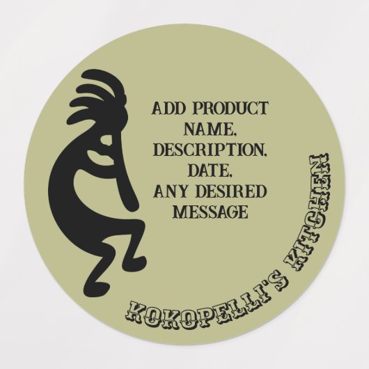 Kokopelli Zuidwestelijke Bruinachtige Salie Terrac Labels (Design 2)