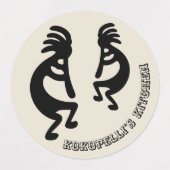 Kokopelli Zuidwestelijke Bruinachtige Salie Terrac Labels (Design 1)