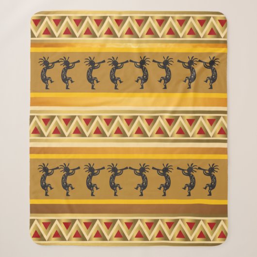 Kokopelli Zuidwestelijke Dekbed Sherpa Deken (Voorkant)
