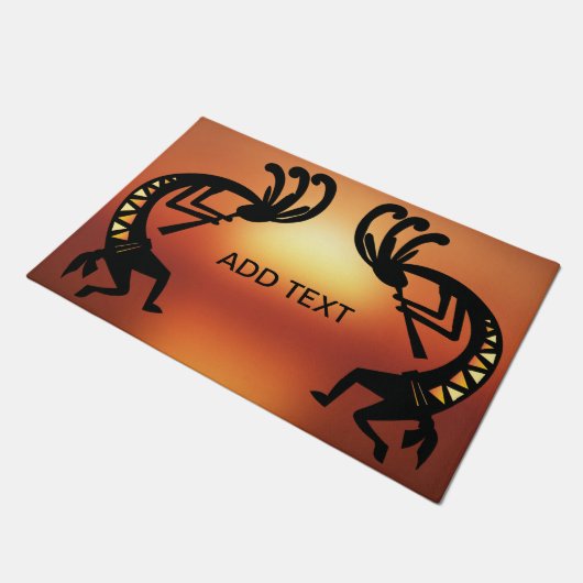 Kokopelli Zuidwestelijke Woestijn Zonsondergang De Deurmat (Schuin)