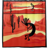 Kokopellii Sunset Desert Landscape Showgordijn Douchegordijn (Voorkant)