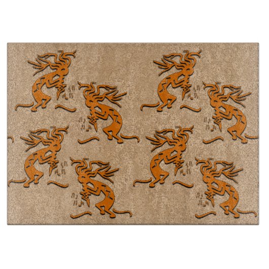 Kokopellis in rij snijplank (Voorkant)