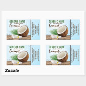 Kokos Kaars Ingredientenlabel Rechthoekige Sticker (Vel)
