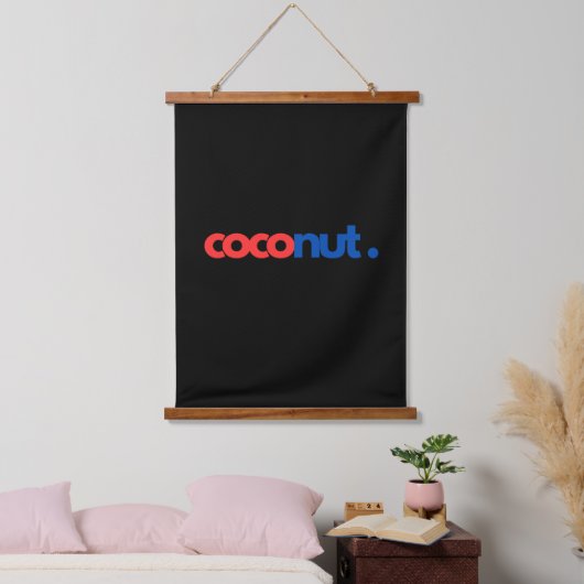 Kokos Typografie Hangend Wandkleed (Slaapkamer)
