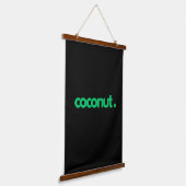 Kokos Typografie Hangend Wandkleed (Gebogen)