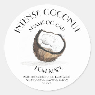 Kokos Vanille Thuisgemaakte Ingrediënten Typografi Ronde Sticker