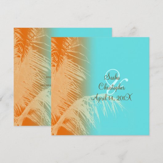 Kokosbladeren silhouet kaart (Voorkant / Achterkant)