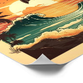 Kokosbomen en oceaangolven poster (Hoek)