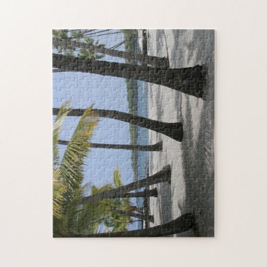 Kokosbomen op de plaats van toevluchtsoord in Hawa Legpuzzel (Verticaal)