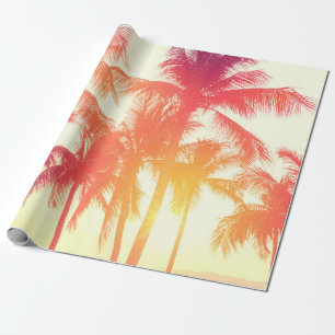 Kokosboom aan de tropische kust cadeaupapier