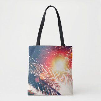 kokosboom aan de tropische kust, met Vintage Tote Bag