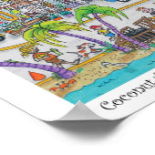 Kokosboomduikers en van de haak-balk, Roatan Poster (Hoek)