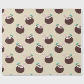 Kokoscocktail met stroperpatroon - zomerstrand cadeaupapier (Vlak)