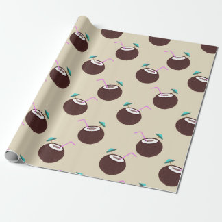 Kokoscocktail met stroperpatroon - zomerstrand cadeaupapier