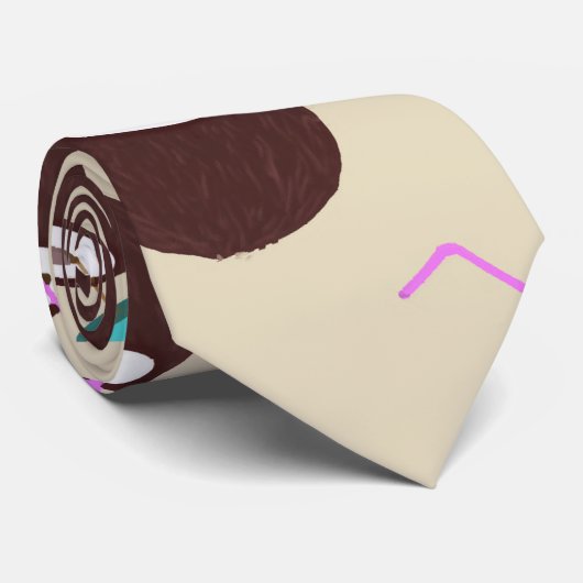 Kokoscocktail met stroperpatroon - zomerstrand stropdas (Opgerold)