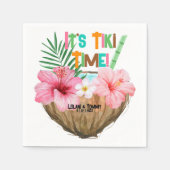 Kokoscocktail Tropische Tiki Bruiloft voor Koppels Servet (Voorkant)