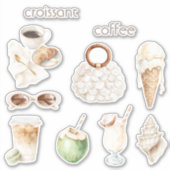 Kokoscroissant & koffie sticker (Voorkant)
