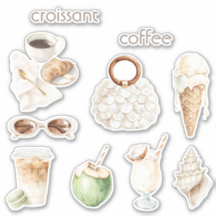 Kokoscroissant & koffie sticker