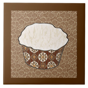 Kokoscupcake, Japanse Spiraal Achtergrond Tegeltje