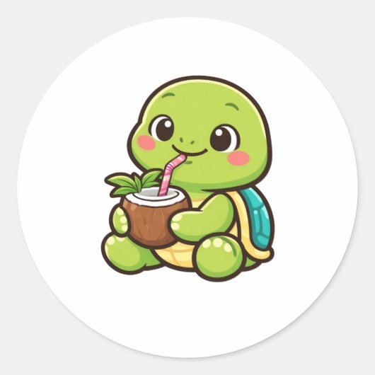 Kokosdrank Koel Ronde Sticker (Voorkant)