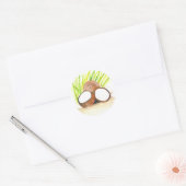 Kokosfruit voedsel palm schattige waterverf rum ronde sticker (Envelop)