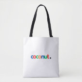 Kokoskleurige typografie tote bag (Voorkant)