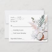 Kokoskoraal en witte Floral, geen koraal RSVP (Voorkant)