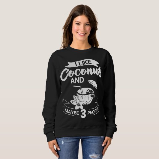 Kokosmelkolie Water Cream Tree Fruit Palm Butte Trui (Voorkant volledig)