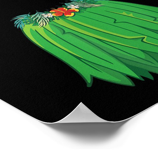 Kokosnoot BH GR Rokken Lei Bloemen Zomerfeest Haw Poster (Hoek)