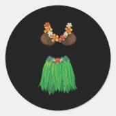 Kokosnoot BH GR Rokken Lei Bloemen Zomerfeest Haw Ronde Sticker (Voorkant)