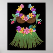 Kokosnoot BH Lei Bloemen GR Rok Hula Party Hallow Poster (Voorkant)