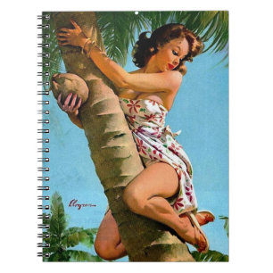 Kokosnoot boom pin-up notitieboek