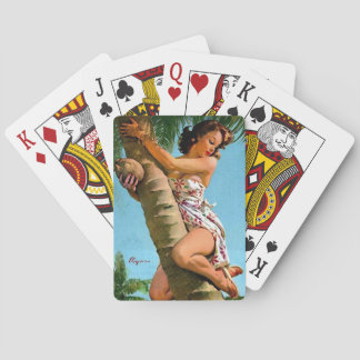 Kokosnoot boom pin-up pokerkaarten