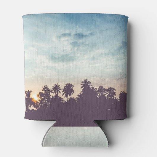 Kokosnoot boom silhouet, tropische zonsondergang. blikjeskoeler (Achterkant)