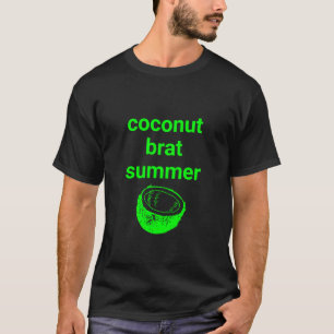 Kokosnoot brat zomer grappig cool neon groen zwart t-shirt