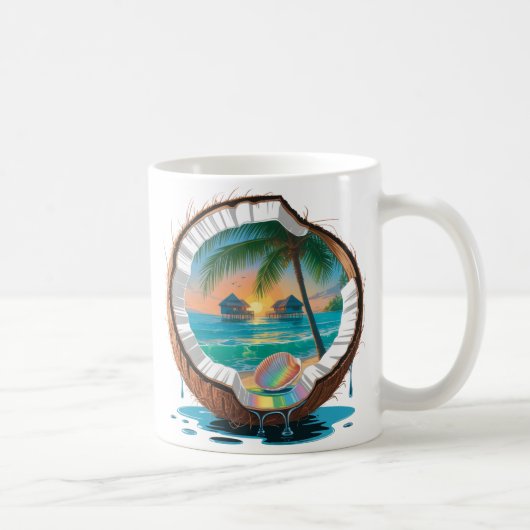 Kokosnoot Cabana Strand Koffiemok (Rechts)