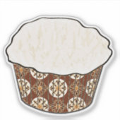 Kokosnoot Cupcake, Chocolade Bruin Wrapper Sticker (Voorkant)