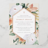 Kokosnoot | Desert Floral Baptisme Folie Uitnodiging (Voorkant)