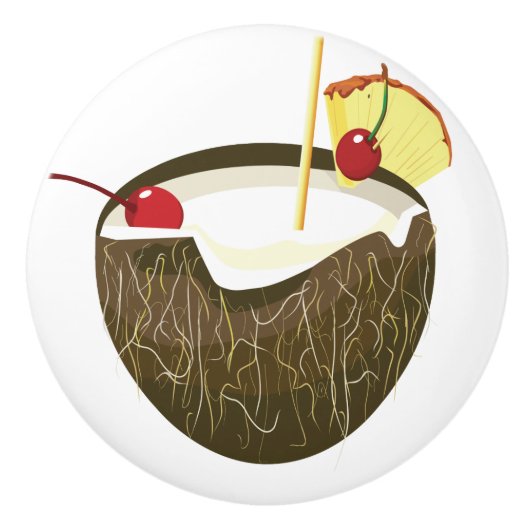 Kokosnoot Drink Tiki Bar deur knop (Voorkant)