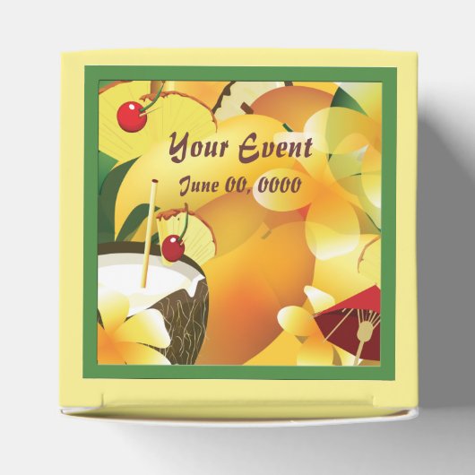 Kokosnoot Drinken Luau Party Favor Box Bedankdoosjes (Bovenkant)