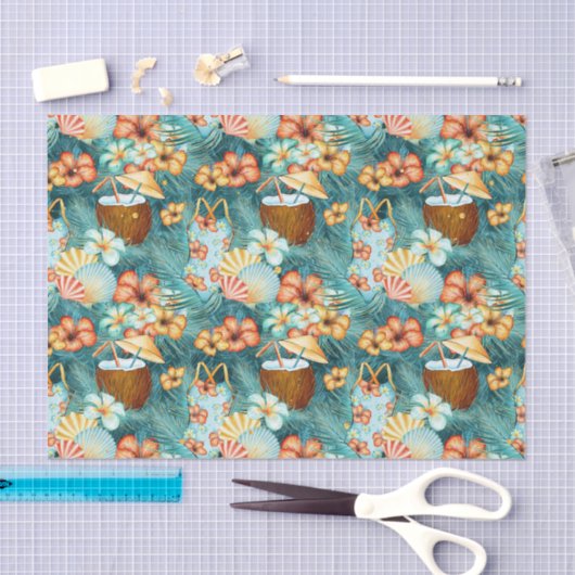 Kokosnoot Drinken Tissuepapier (Craft)