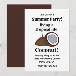 Kokosnoot Fruit Tropical Summer Party Kaart