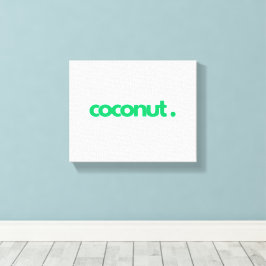Kokosnoot groene kleur typografie canvas afdruk