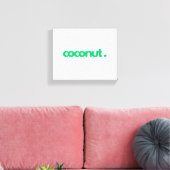 Kokosnoot groene kleur typografie canvas afdruk (Insitu (Woonkamer))